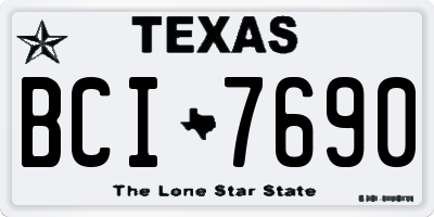 TX license plate BCI7690