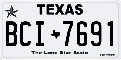 TX license plate BCI7691