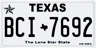TX license plate BCI7692