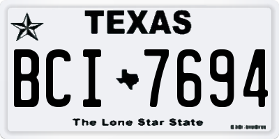 TX license plate BCI7694