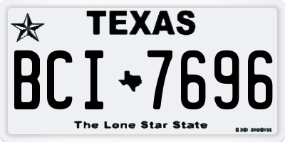 TX license plate BCI7696