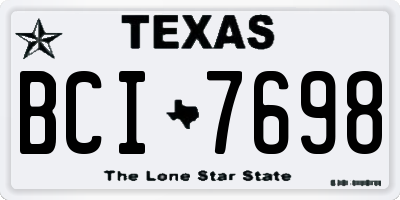 TX license plate BCI7698