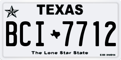TX license plate BCI7712