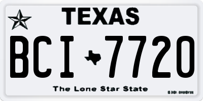 TX license plate BCI7720