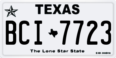 TX license plate BCI7723