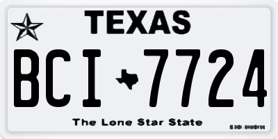 TX license plate BCI7724