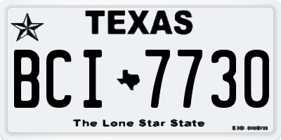 TX license plate BCI7730