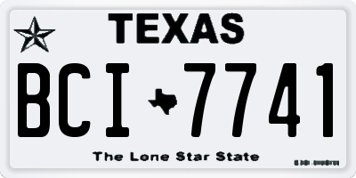 TX license plate BCI7741