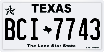 TX license plate BCI7743