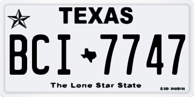 TX license plate BCI7747