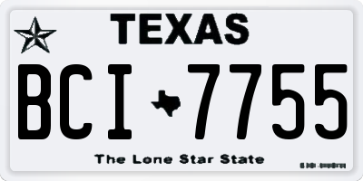 TX license plate BCI7755