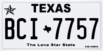 TX license plate BCI7757