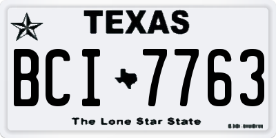 TX license plate BCI7763
