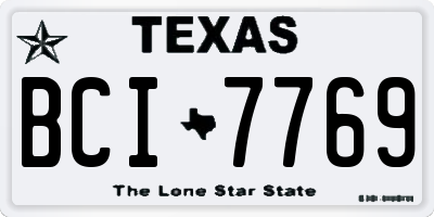 TX license plate BCI7769
