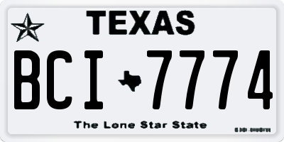 TX license plate BCI7774