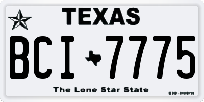 TX license plate BCI7775