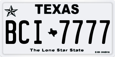 TX license plate BCI7777