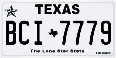 TX license plate BCI7779