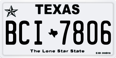TX license plate BCI7806