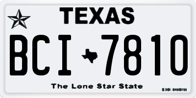 TX license plate BCI7810
