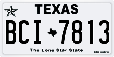TX license plate BCI7813