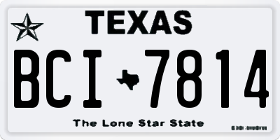 TX license plate BCI7814