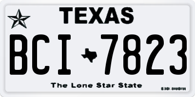 TX license plate BCI7823