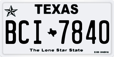 TX license plate BCI7840