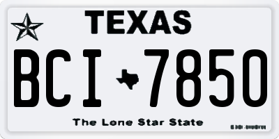 TX license plate BCI7850