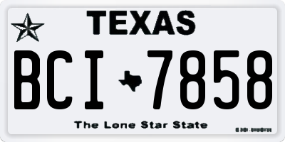 TX license plate BCI7858