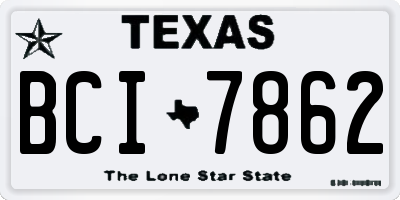TX license plate BCI7862
