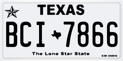 TX license plate BCI7866
