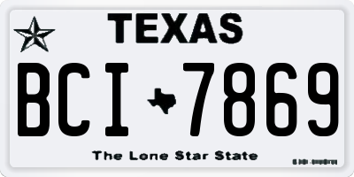 TX license plate BCI7869