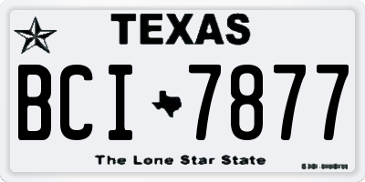 TX license plate BCI7877