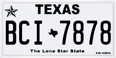 TX license plate BCI7878