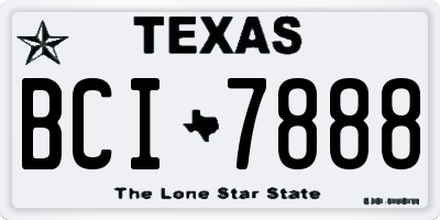 TX license plate BCI7888