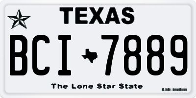 TX license plate BCI7889