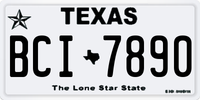 TX license plate BCI7890