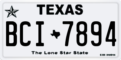 TX license plate BCI7894