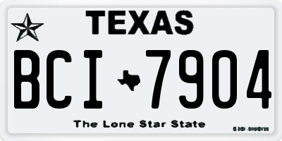 TX license plate BCI7904