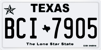 TX license plate BCI7905