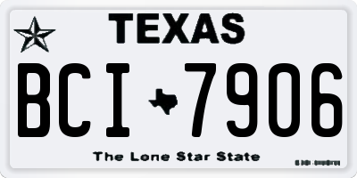 TX license plate BCI7906