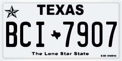 TX license plate BCI7907