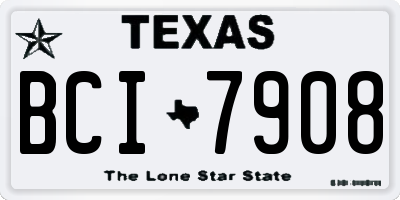 TX license plate BCI7908