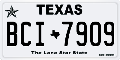 TX license plate BCI7909