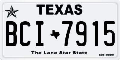 TX license plate BCI7915