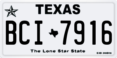 TX license plate BCI7916
