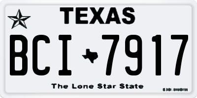TX license plate BCI7917