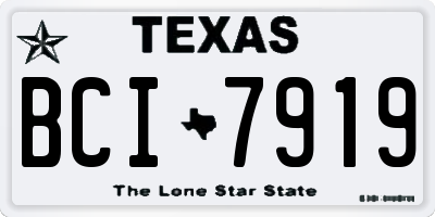 TX license plate BCI7919