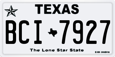 TX license plate BCI7927